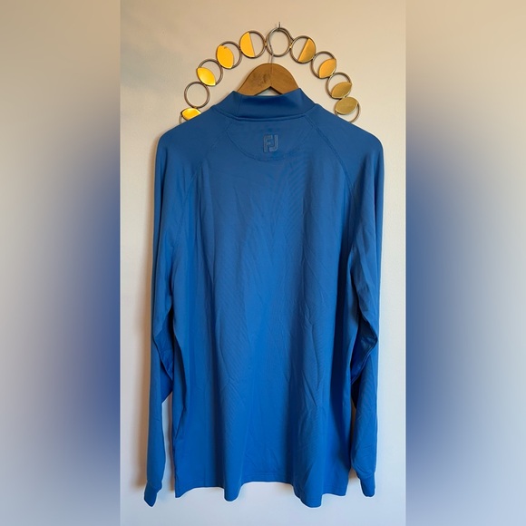 FootJoy Mens Thermal Base Layer Size XL Long Sleeve TeeShirt With Mock Neck Blue - Picture 4 of 5